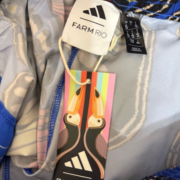 Adidas X Farm Rio Butterfly Print Shorts Sz L - Picture 4 of 5